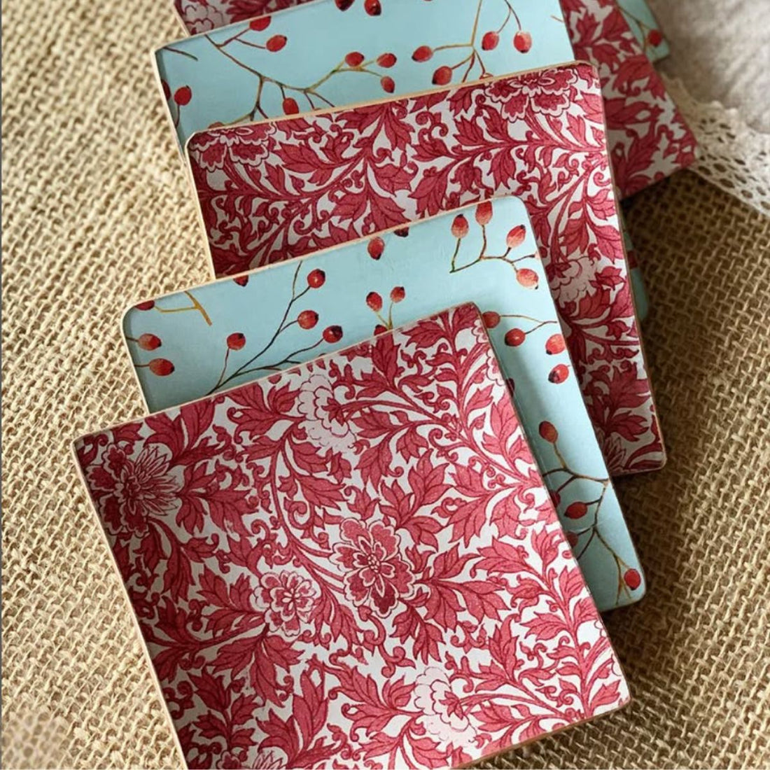 6 Platos de Vidrio Cuadrados Estilo Europeo para Decoupage 30 cm Decoupage Decorakel