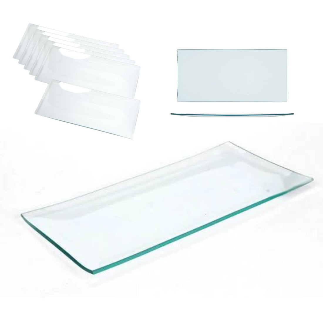 6 Platos de Vidrio Rectangulares Estilo Europeo para Decoupage 16cm Decoupage Decorakel