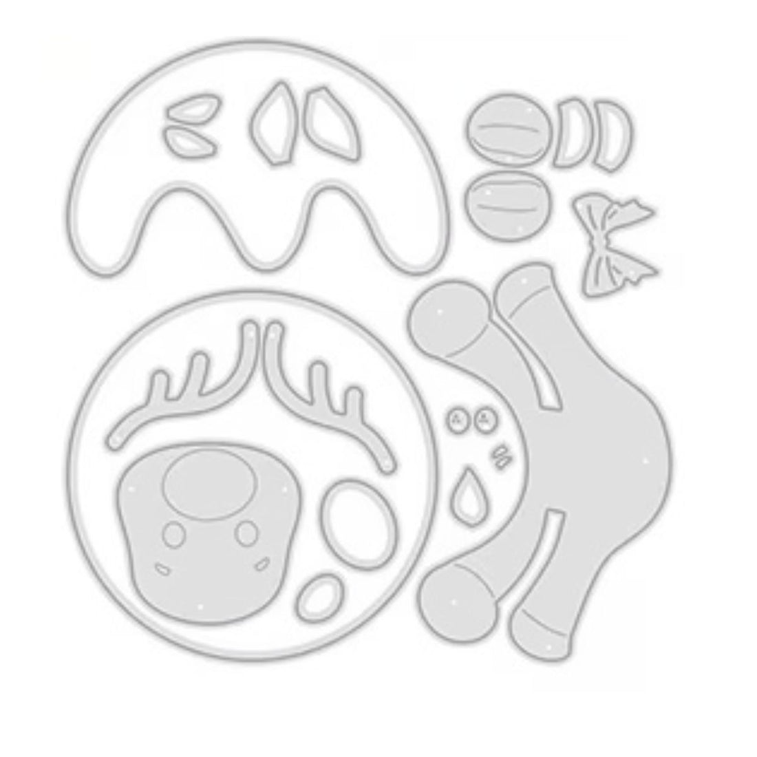 Suajes o Troqueles de Reno Sobre Esfera Navideña Dados de Corte / Suajes / Troqueles Hobbees