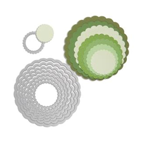 Framelits Rounded Scallops Circles / Suaje de Corte Círculos con Onditas