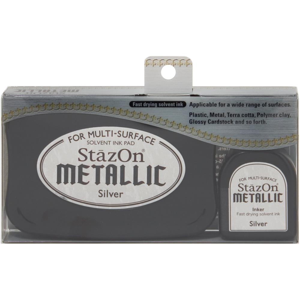 StazOn Metallic Solvent Ink Kit Silver / Tinta Plateada a Base de Solventes