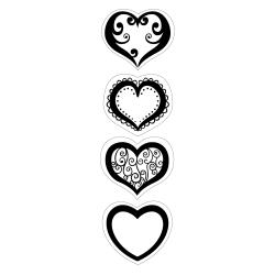 Hearts Cling Stamps / Sellos de Goma Cling de Corazones Descontinuado Inkadinkado