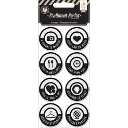 Icon Symbols Clear Stamps / Sellos de Polímero Iconos Descontinuado Pink Paislee