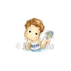 Edwin Catching Fish Cling Stamp / Sello Cling Niño con Pez