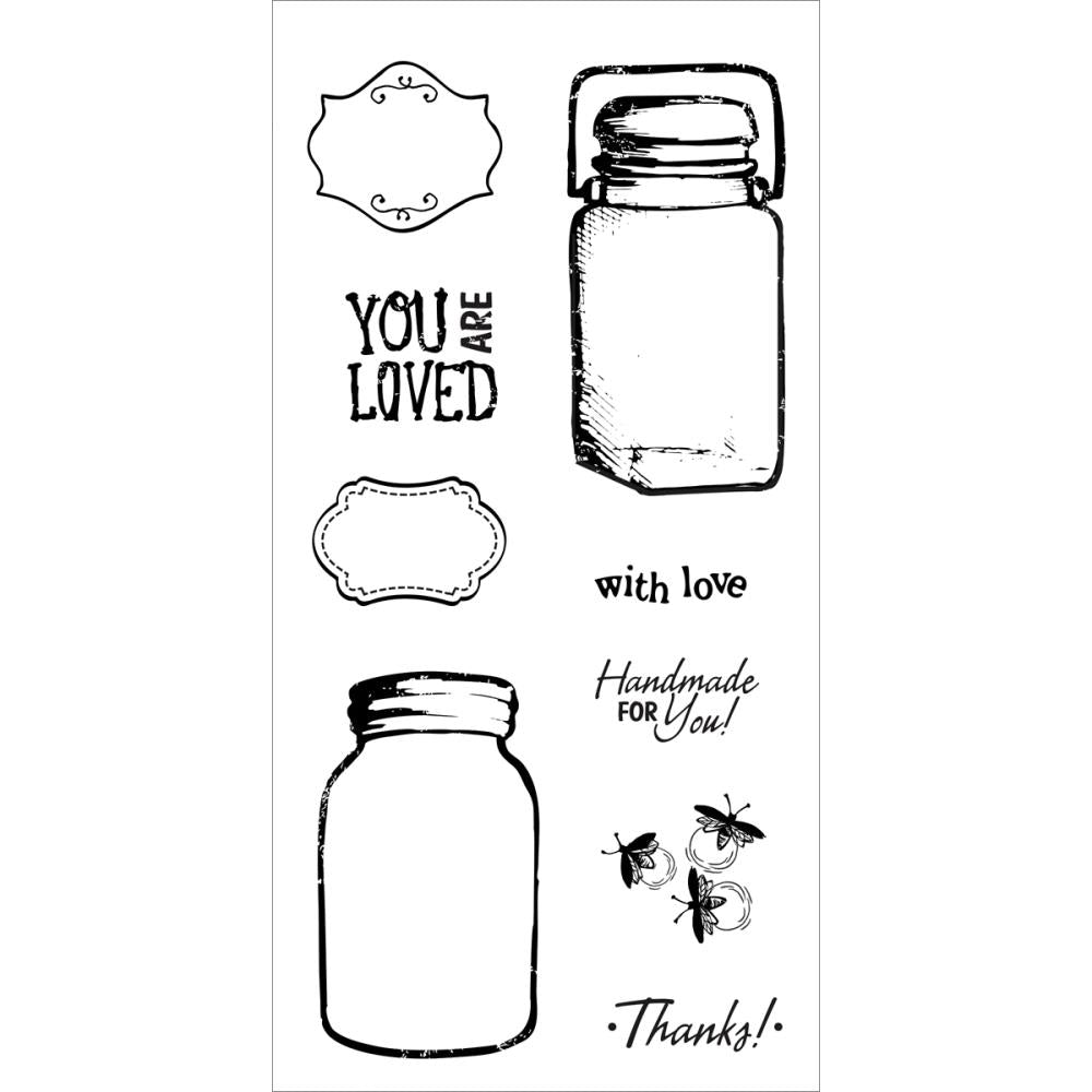 Vintage Jars Clear Stamps / Sellos de Polímero Mason Jars Descontinuado Fiskars