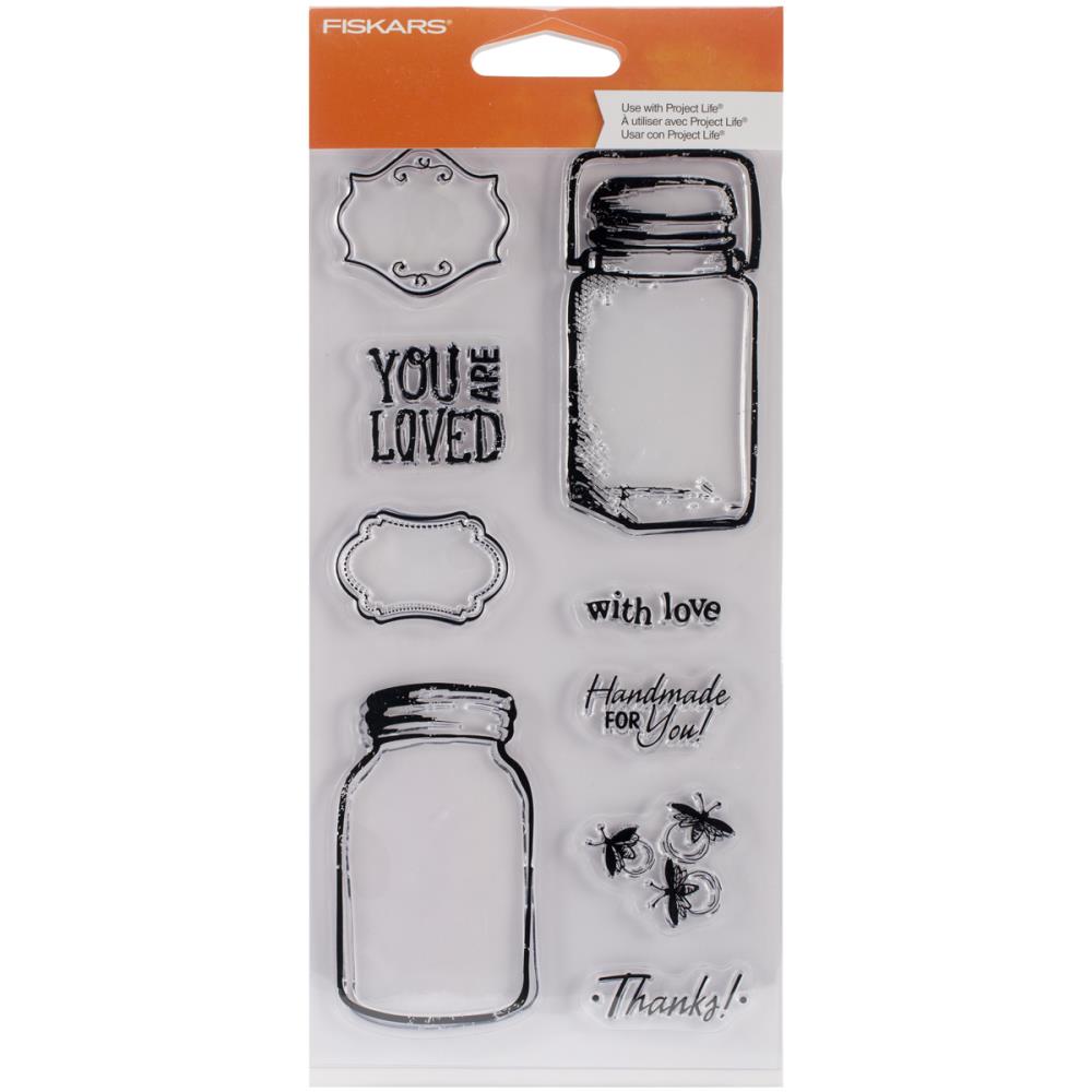 Vintage Jars Clear Stamps / Sellos de Polímero Mason Jars Descontinuado Fiskars