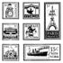 Inchies Travel Postage Stamps and Block / Sellos y Bloque Acrílicos Estampillas de Viaje Descontinuado Inkadinkado