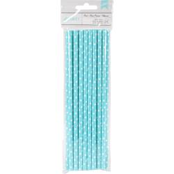 Paper Straws Pool Blue / Popotes de Papel Decorativo Azules