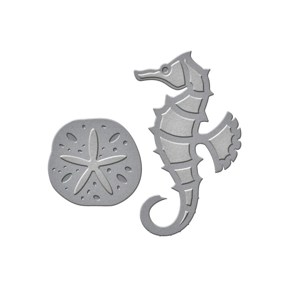 Shapeabilities Die D-Lites Seahorse &amp; Sand Dollar / Suaje de Caballito de Mar y Conchita Descontinuado Spellbinders