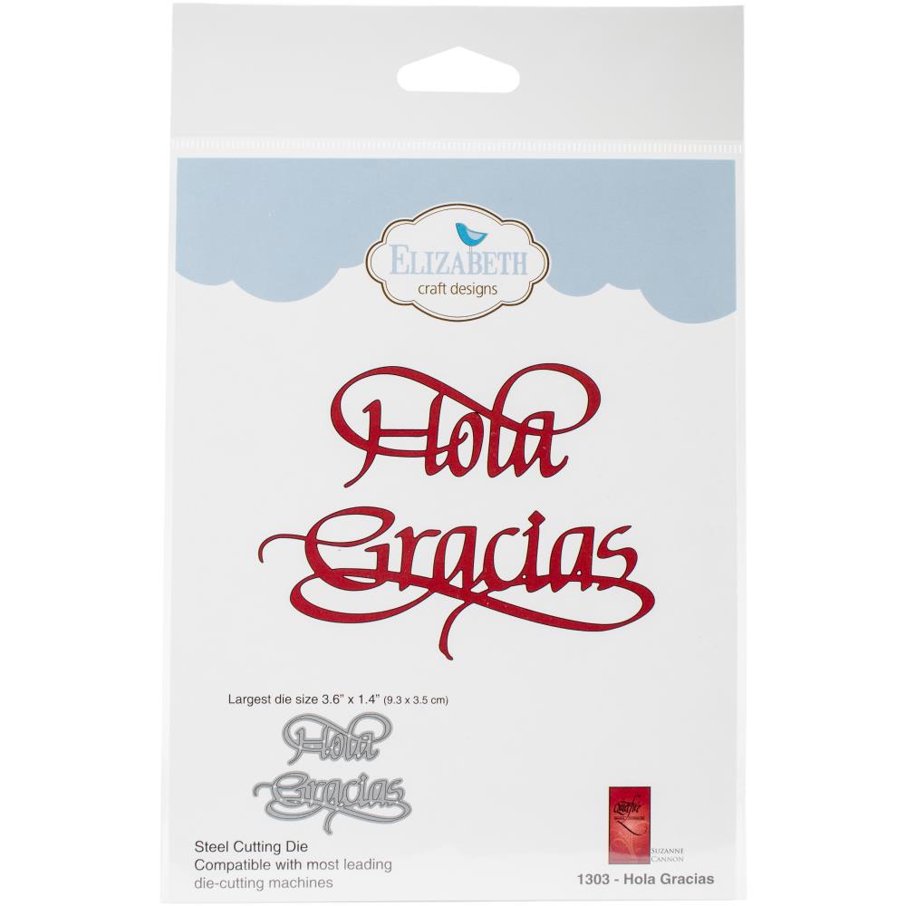 Craft Metal Dies Hola Gracias / Suaje de Corte Hola Gracias Descontinuado Elizabeth Craft Designs