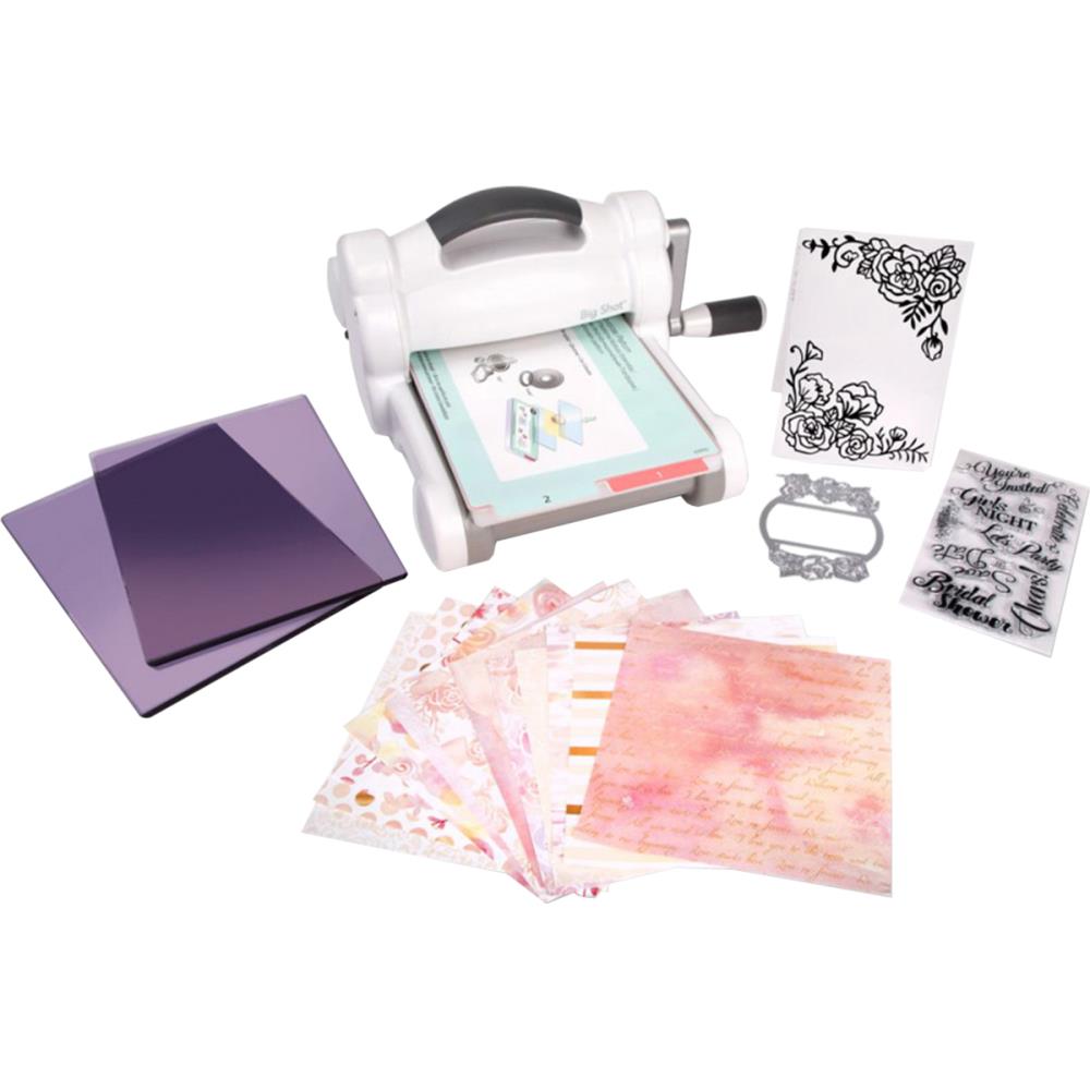 Big Shot David Tutera Kit White &amp; Gray Machine / Máquina de Corte y Grabado Big Shot Blanca &amp; Gris Kit Inicial 