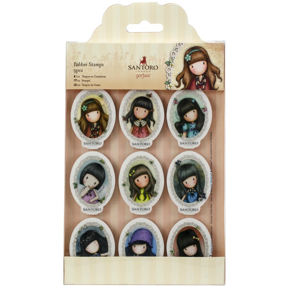 Gorjuss Mini Characters Cling Rubber Stamps / 9 Sellos de Goma de Gorjuss Descontinuado Santoro