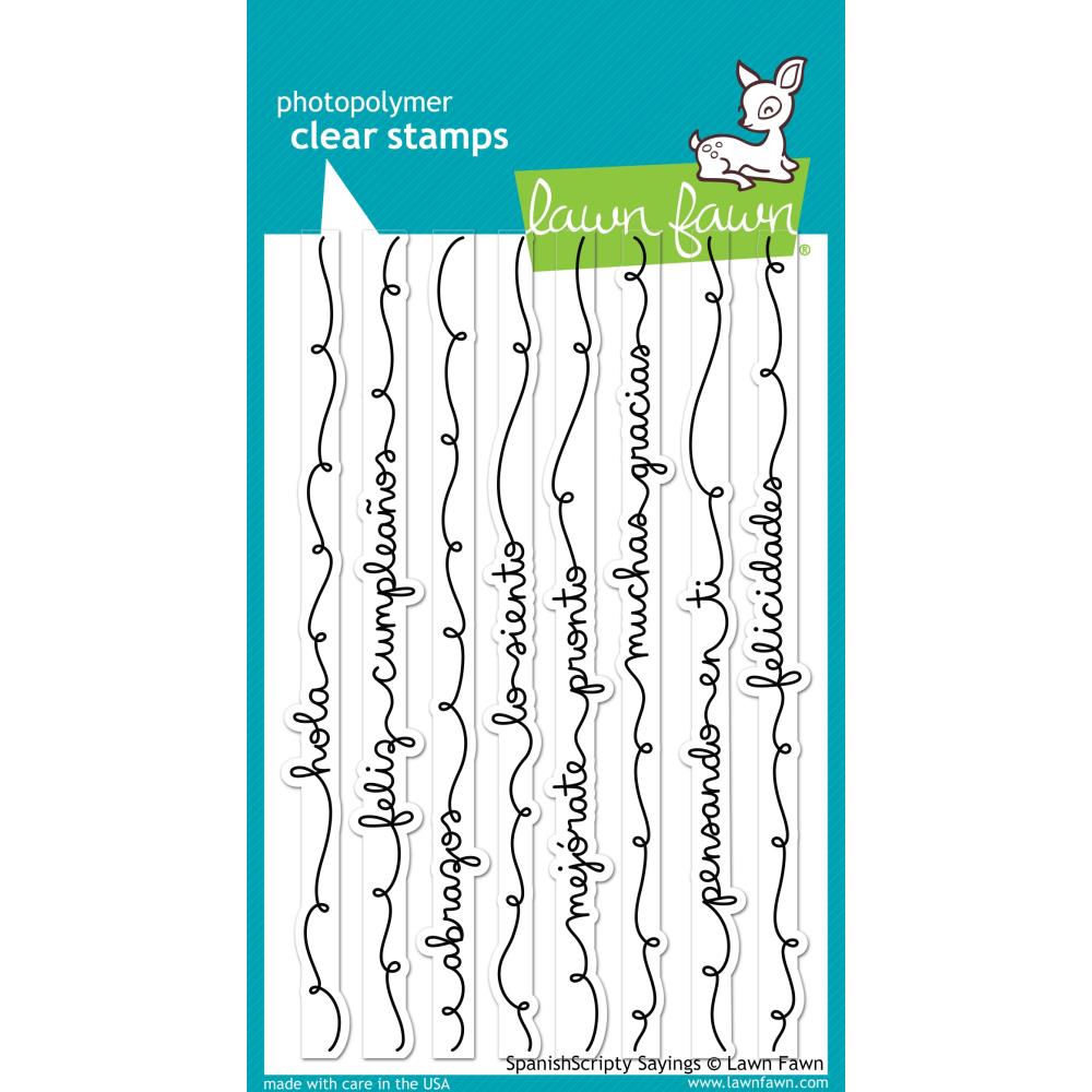 Spanish Scripty Sayings Stamps / Sellos de Polímero Borde Frases Español Descontinuado Lawn Fawn