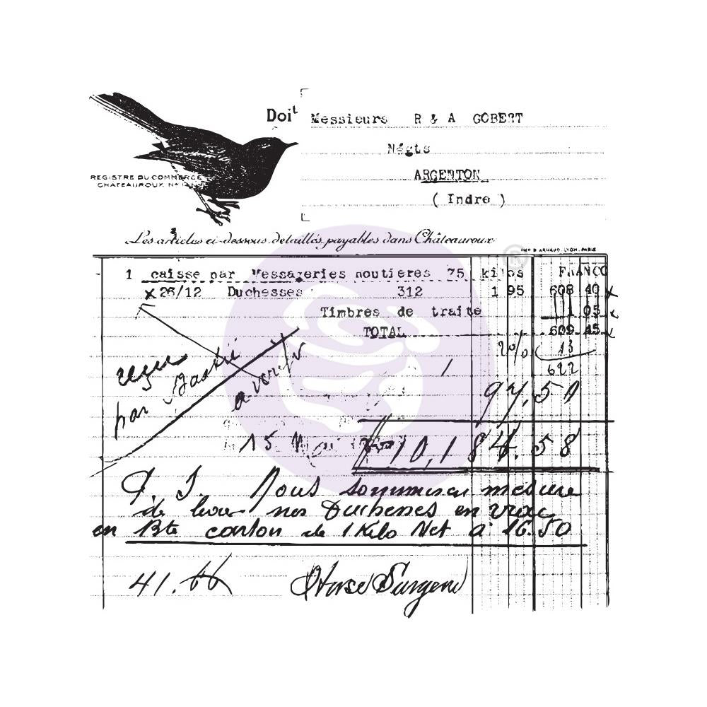 Old Receipt Cling Stamps / Sellos de Goma Recibo Antigüo Descontinuado Prima Marketing