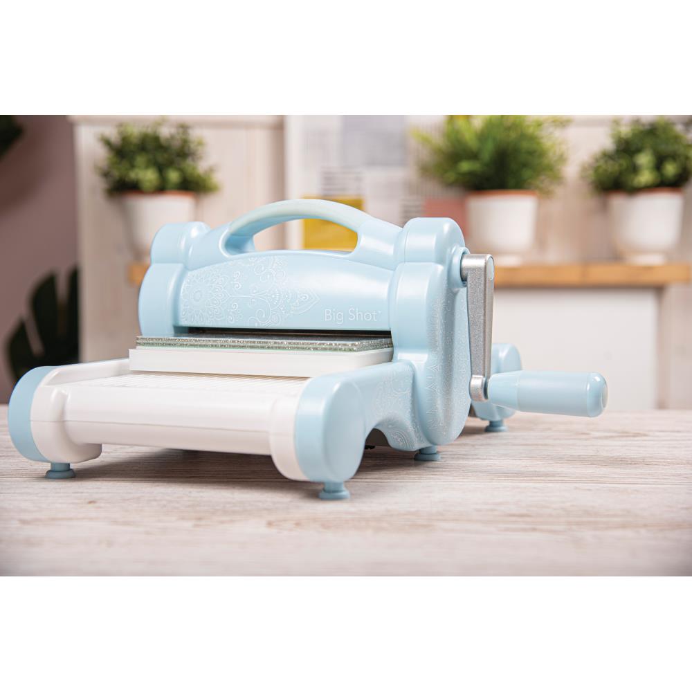 Big Shot Sky Blue Machine / Máquina Big Shot Azul con Mandalas Blancas Descontinuado Sizzix