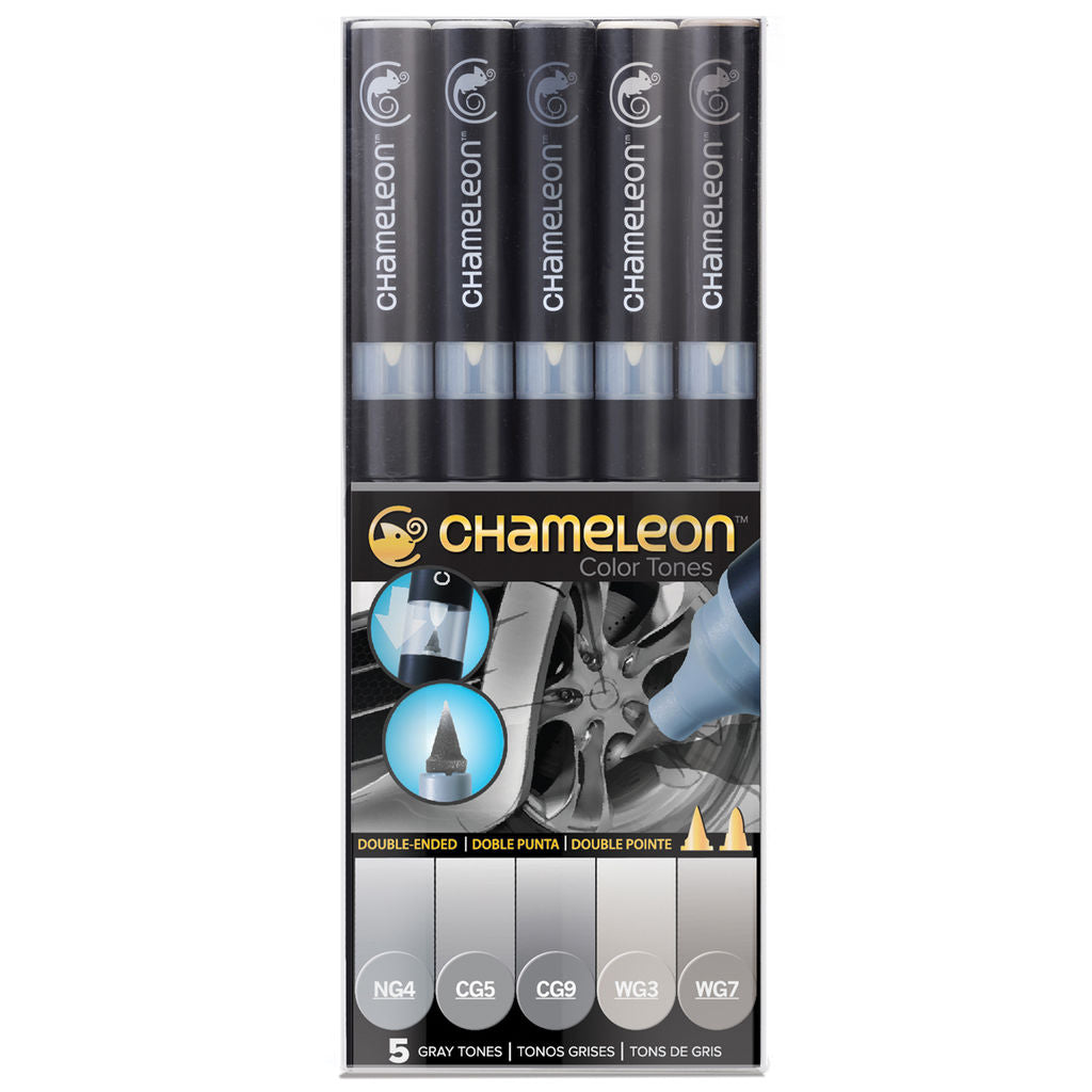 Chameleon Color Tones Markers 5 Pc Gray Tones / Marcadores Camaleon Grises