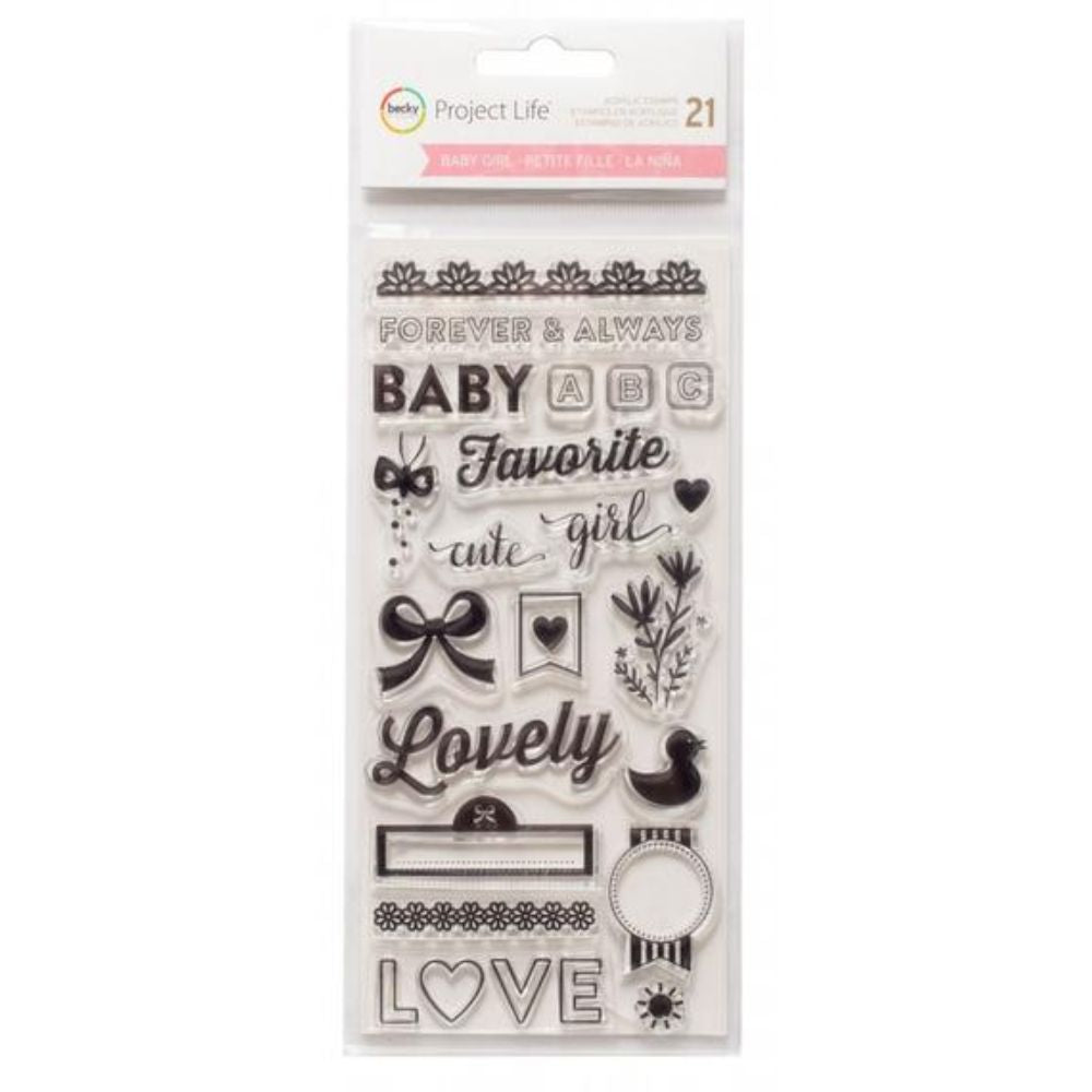 Baby Girl Stamps / Sellos de Polímero de Bebé Descontinuado Project Life
