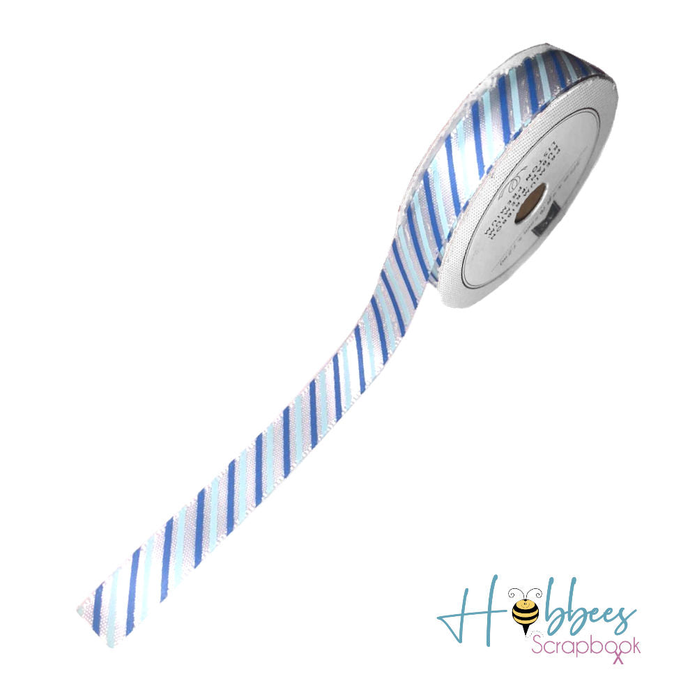 Liston Azules Listón de Tela Decorativo Importado Azul Diagonal 11 Lazo – Hobbees