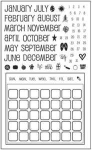Your Calendar Clear Stamps / Sellos Acrílicos Calendario Descontinuado Inque Boutique