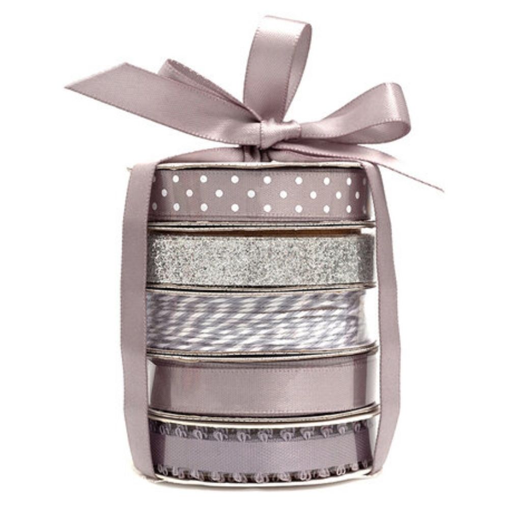 Silver Premium Ribbon / Paquete de Listones Plateados Descontinuado American Crafts