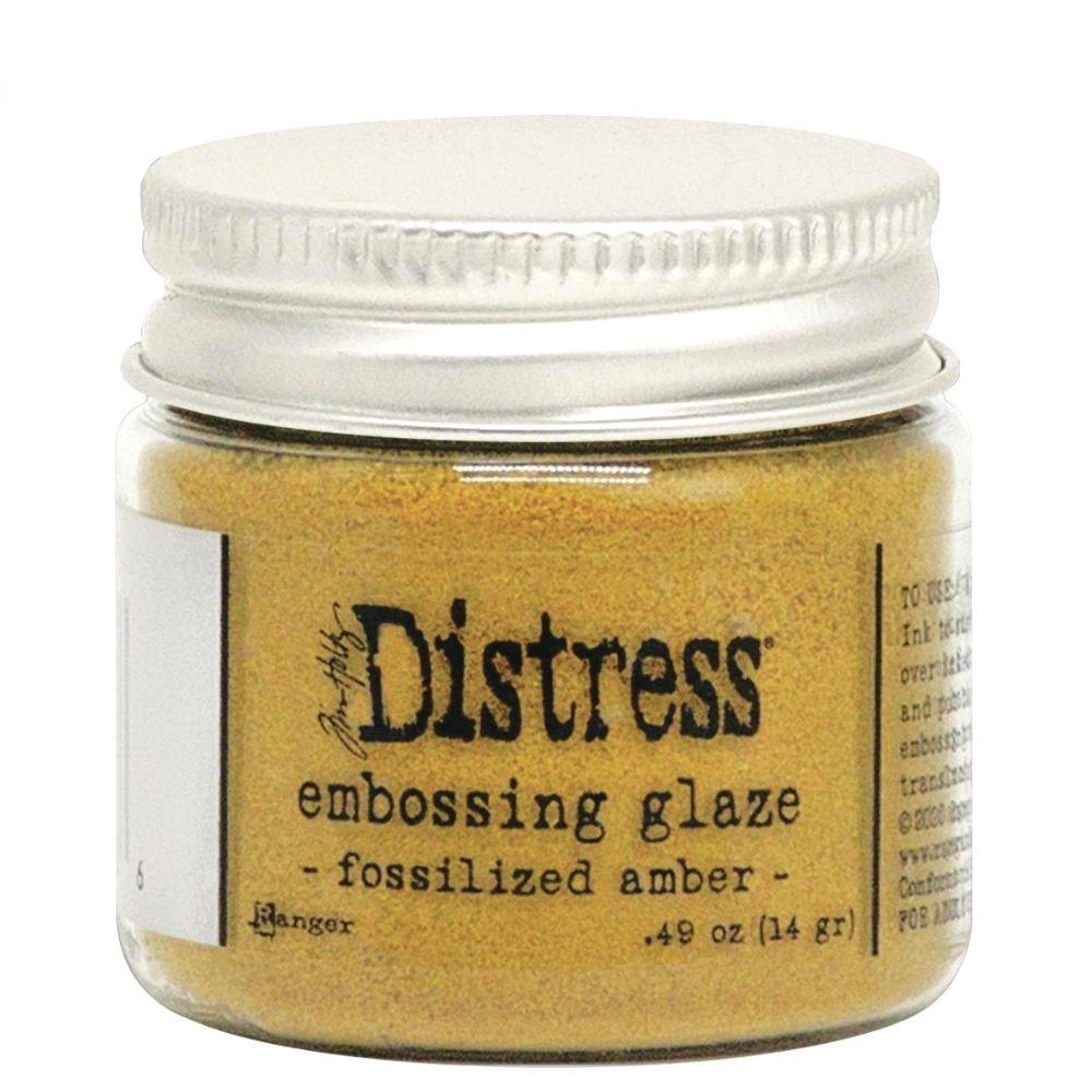 Distress Embossing Glaze Fossilized Amber / Polvo de Embossing Amarillo Polvos de Embossing Ranger