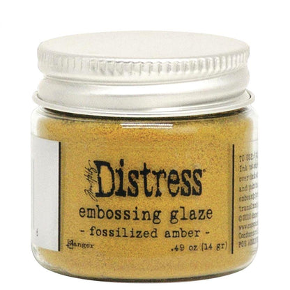 Distress Embossing Glaze Fossilized Amber / Polvo de Embossing Amarillo Polvos de Embossing Ranger