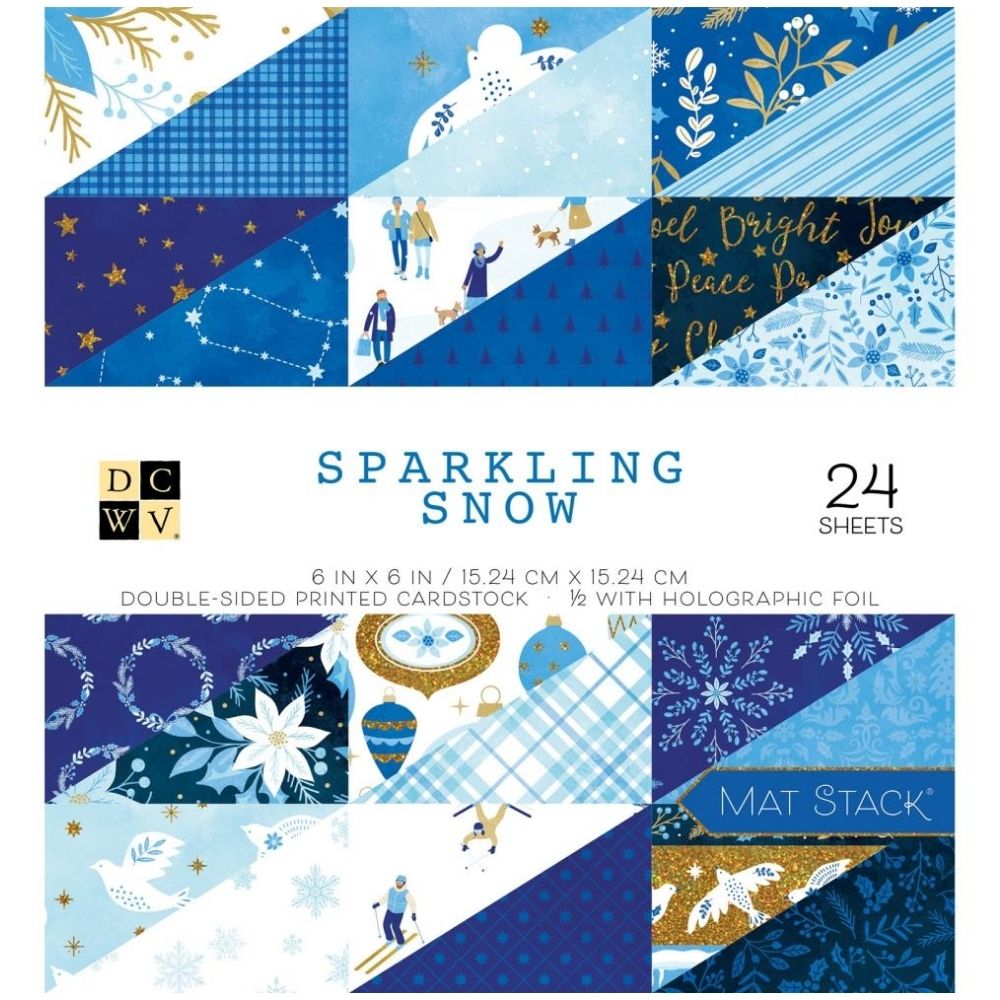 Sparkling Snow 6" Cardstock / Block de Navidad Tonos Azules