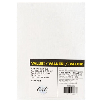 Canvas Panel Pack 5 x 7" / 5 Lienzos para Pintar Lienzos Art Supply Basics