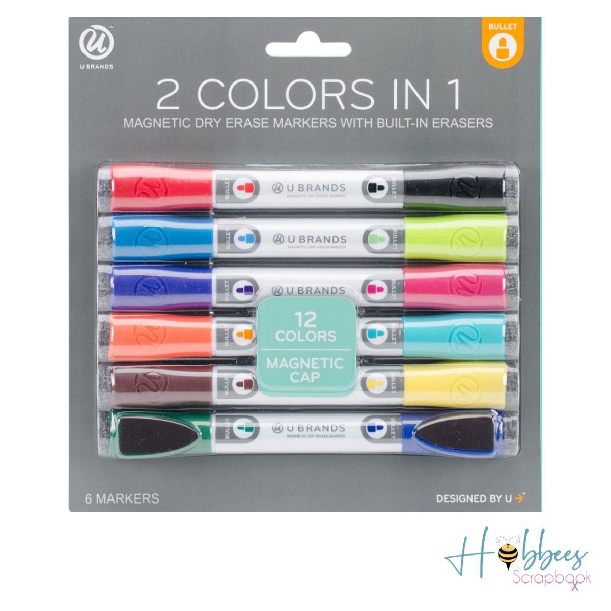 Double-Ended Dry Erase Magnetic Markers / Marcadores Borrables para Pizarrón. Descontinuado U Brands