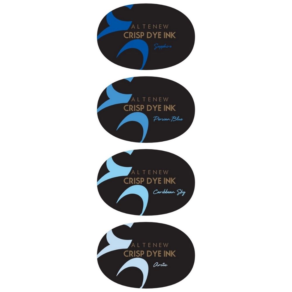 Glacier Caves Crisp Dye Ink Oval Set / 4 Cojines de Tinta Azules Fríos Descontinuado Altenew