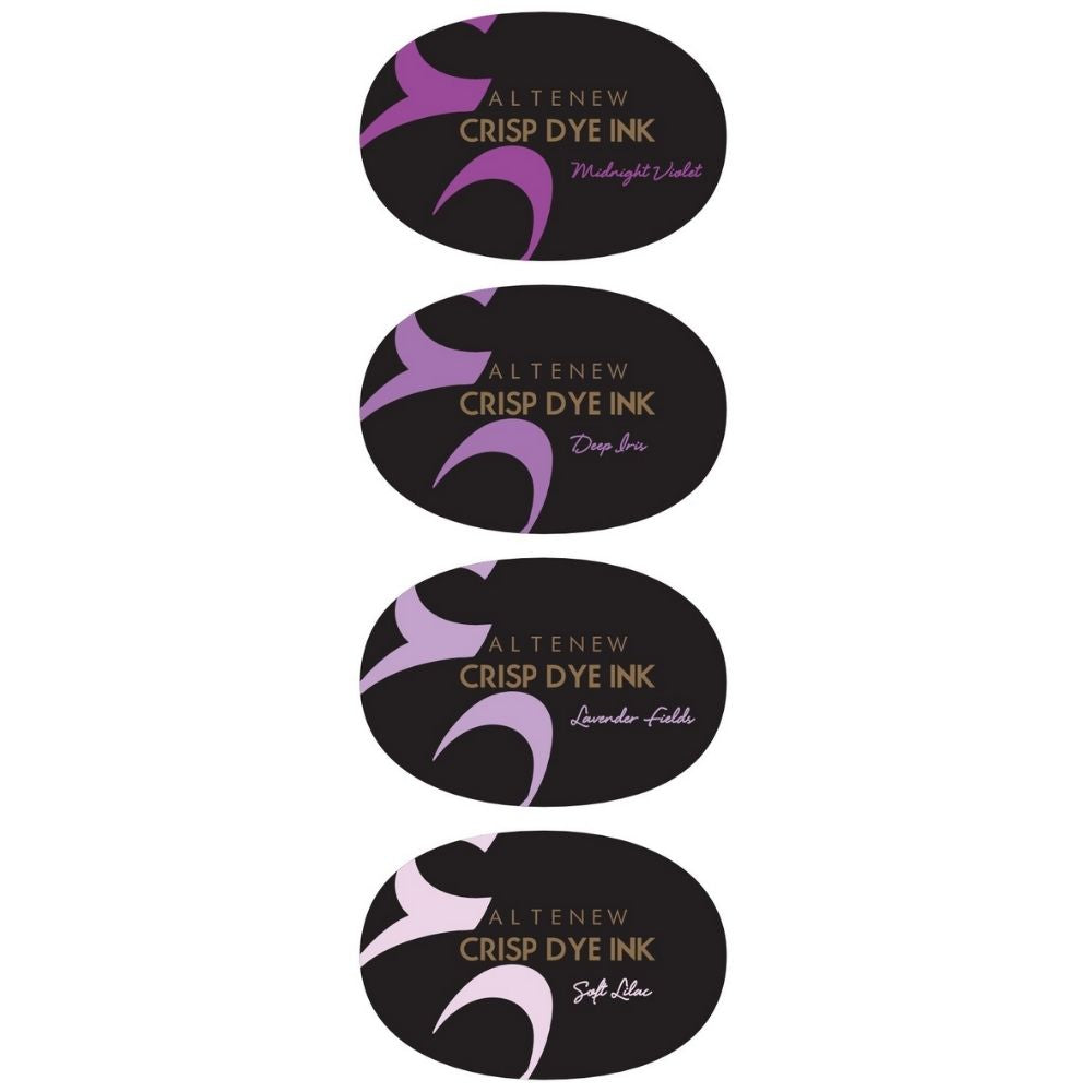 Shades Of Purple Crisp Dye Ink Oval Set / 4 Cojines de Tinta Morados