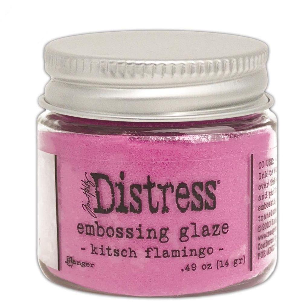 Distress Embossing Glaze Kitsch Flamingo / Polvo de Embossing Rosa Polvos de Embossing Ranger