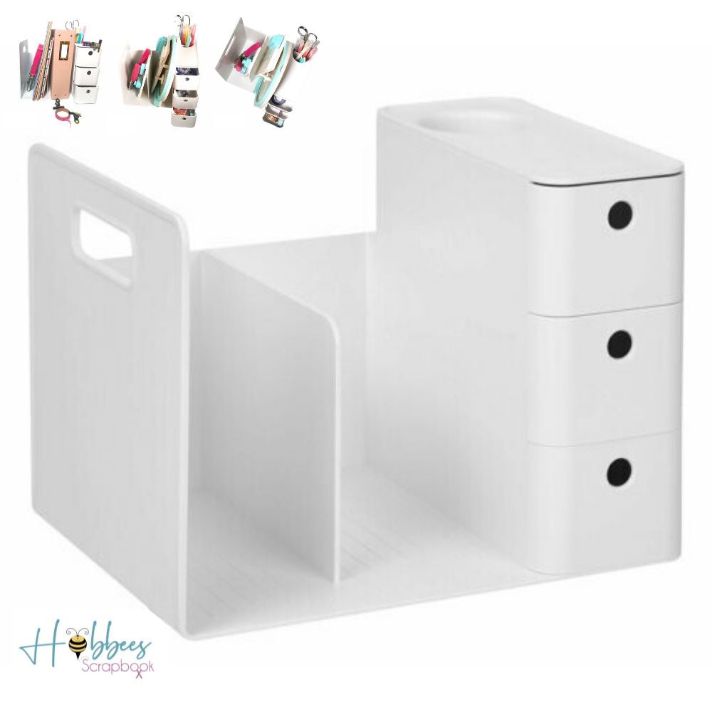Combo Rack Organizer / Organizador Blanco para Escritorio Descontinuado American Crafts
