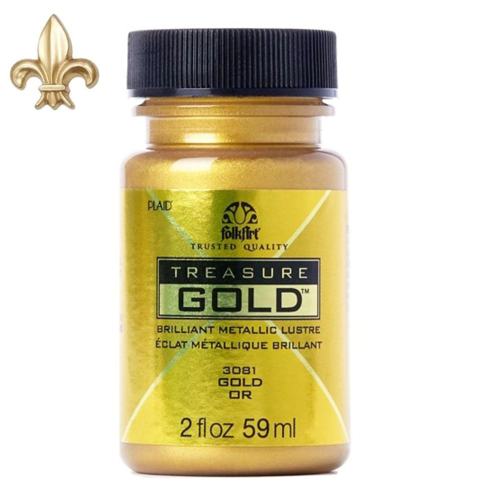 FolkArt Treasure Gold Acrylic Paint Gold / Pintura Acrílica Multisuperficies Oro Metálica Acrìlicos Plaid