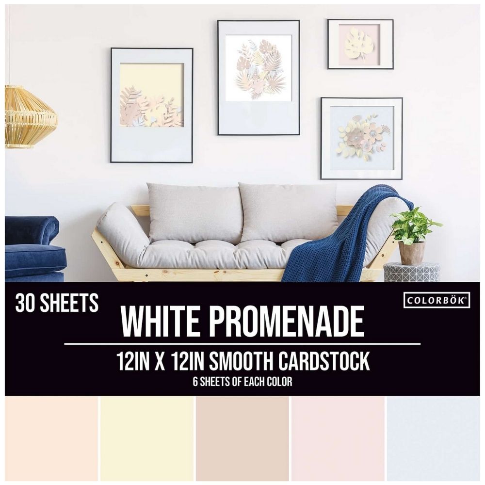 White Promenade Smooth Cardstock / Block de Cartulina Colores Nude 12"