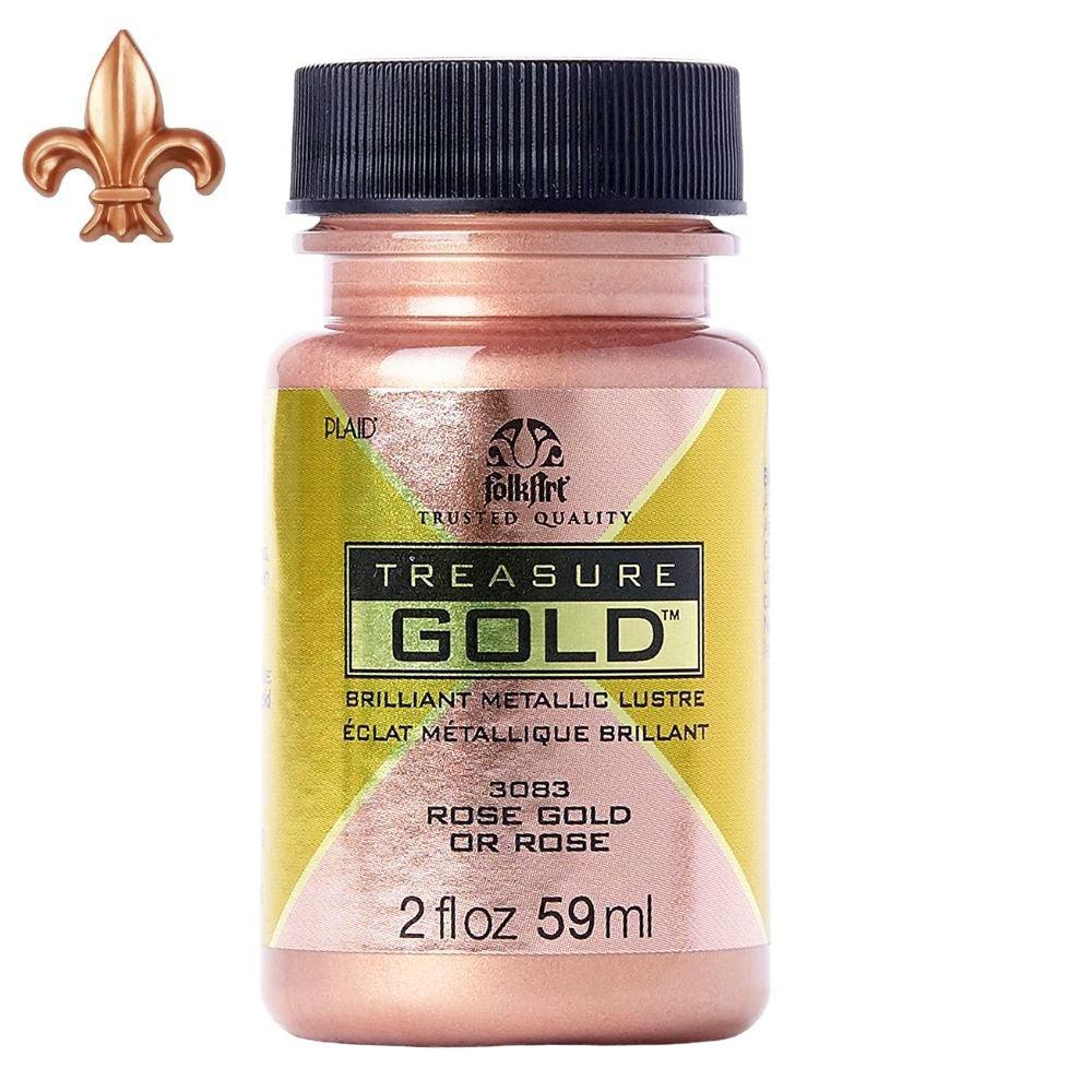 FolkArt Treasure Gold Acrylic Paint Rose Gold / Pintura Acrílica Multisuperficies Oro Rosado Metálica Acrìlicos Plaid