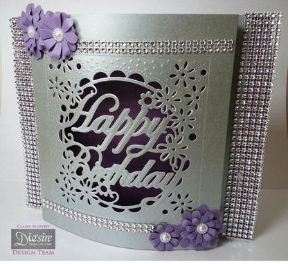 Birthday Flowers Die / Troquel Frase Happy Birthday con Diseño Floral Descontinuado Crafter&