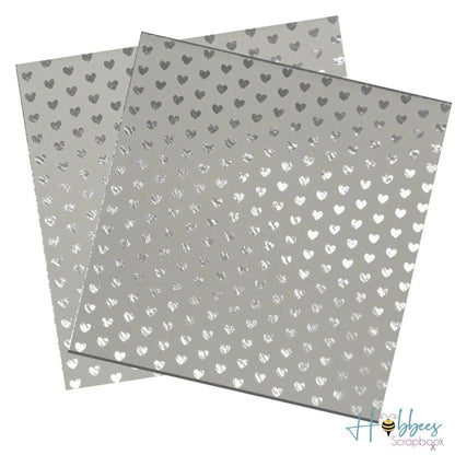 Foil Heart Cardstock / 10 Hojas de Cartulina color Gris de Corazones de Foil Plata Descontinuado American Crafts