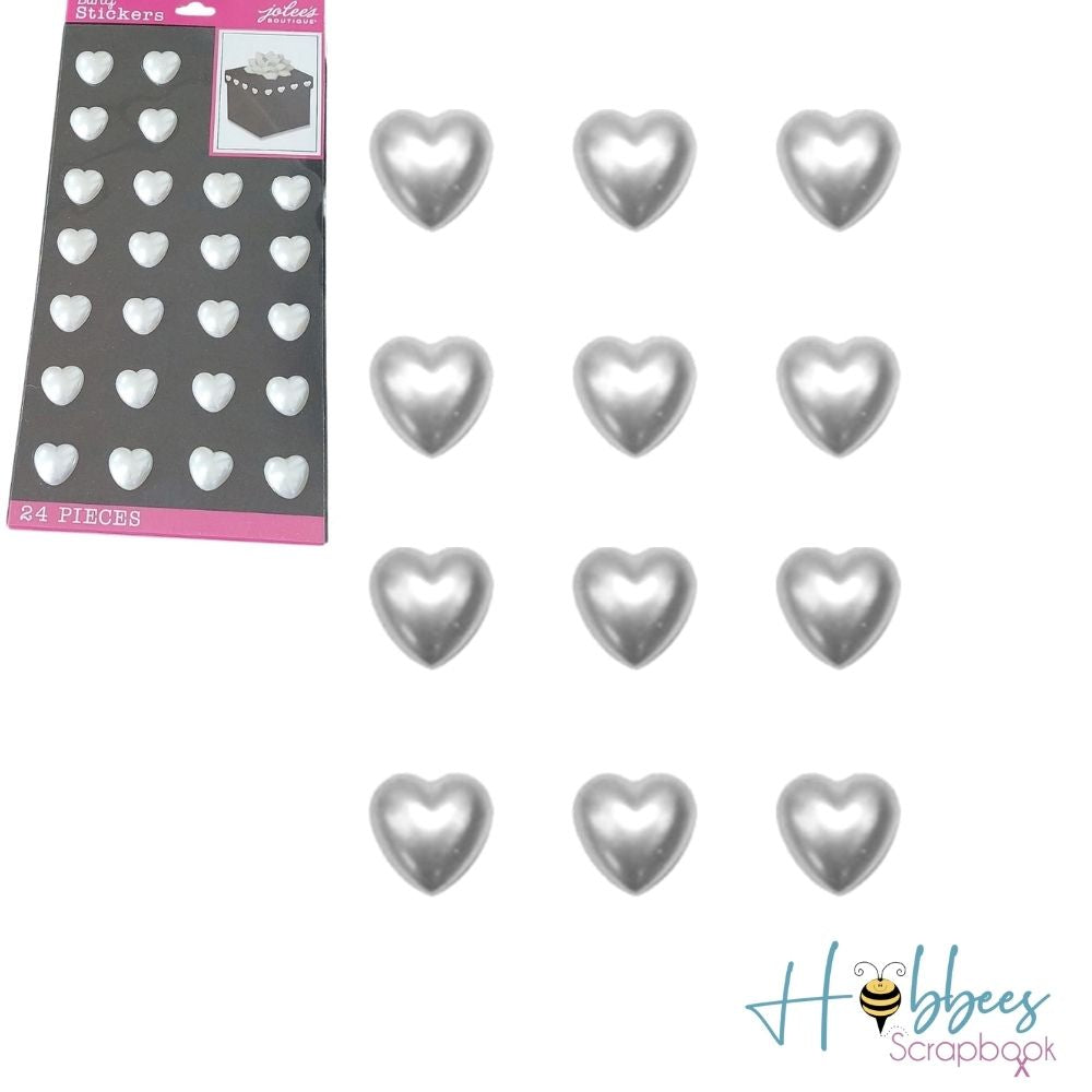 Pearl Heart Gems / Gemas Adhesivas de Corazón Aperladas