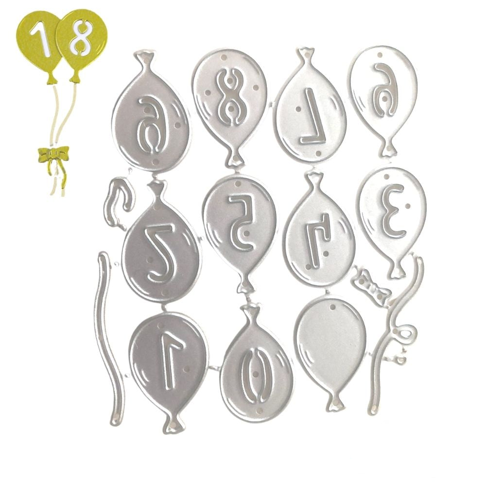 Suajes de Globos con Números Dados de Corte / Suajes / Troqueles Hobbees