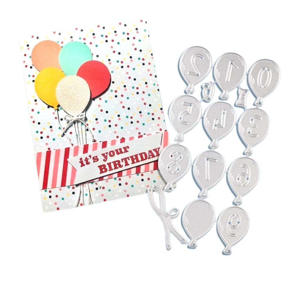 Suajes de Globos con Números Dados de Corte / Suajes / Troqueles Hobbees