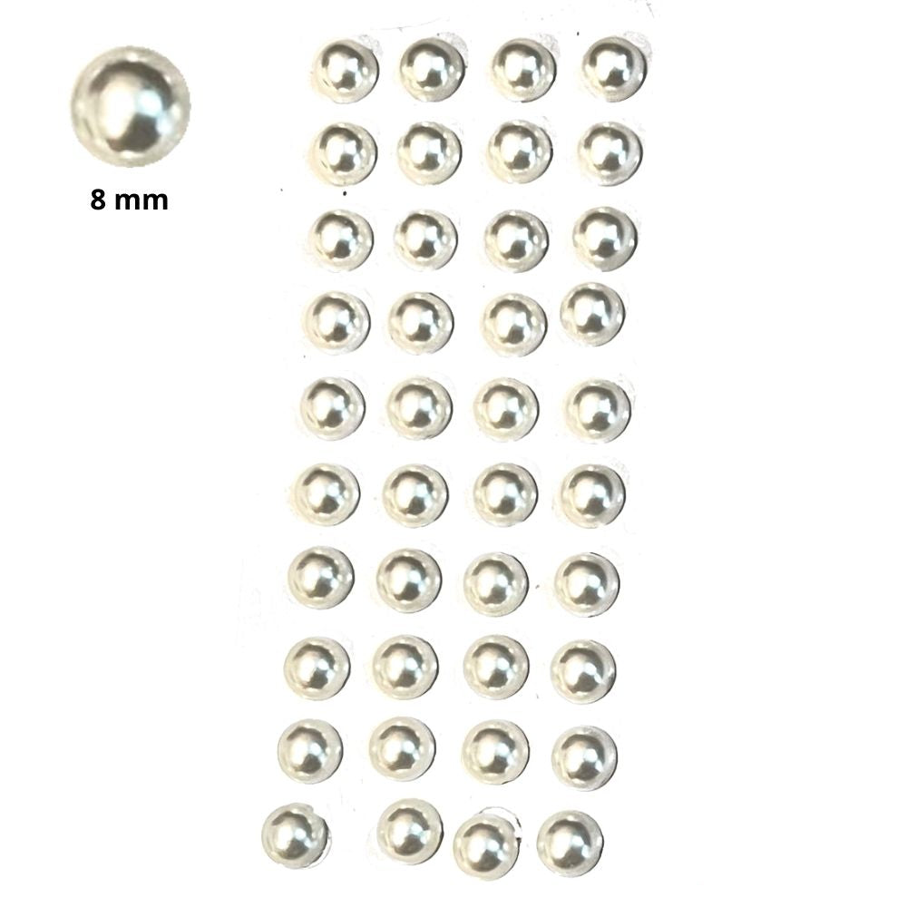 Bling Stickers White Pearl 8mm / Piedritas Decorativas Autoadhesivas Blanco Perla Adornos / Embellishments Darice