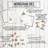 Monogram Dies / Suajes de Flores, Tarjetas y Hojas