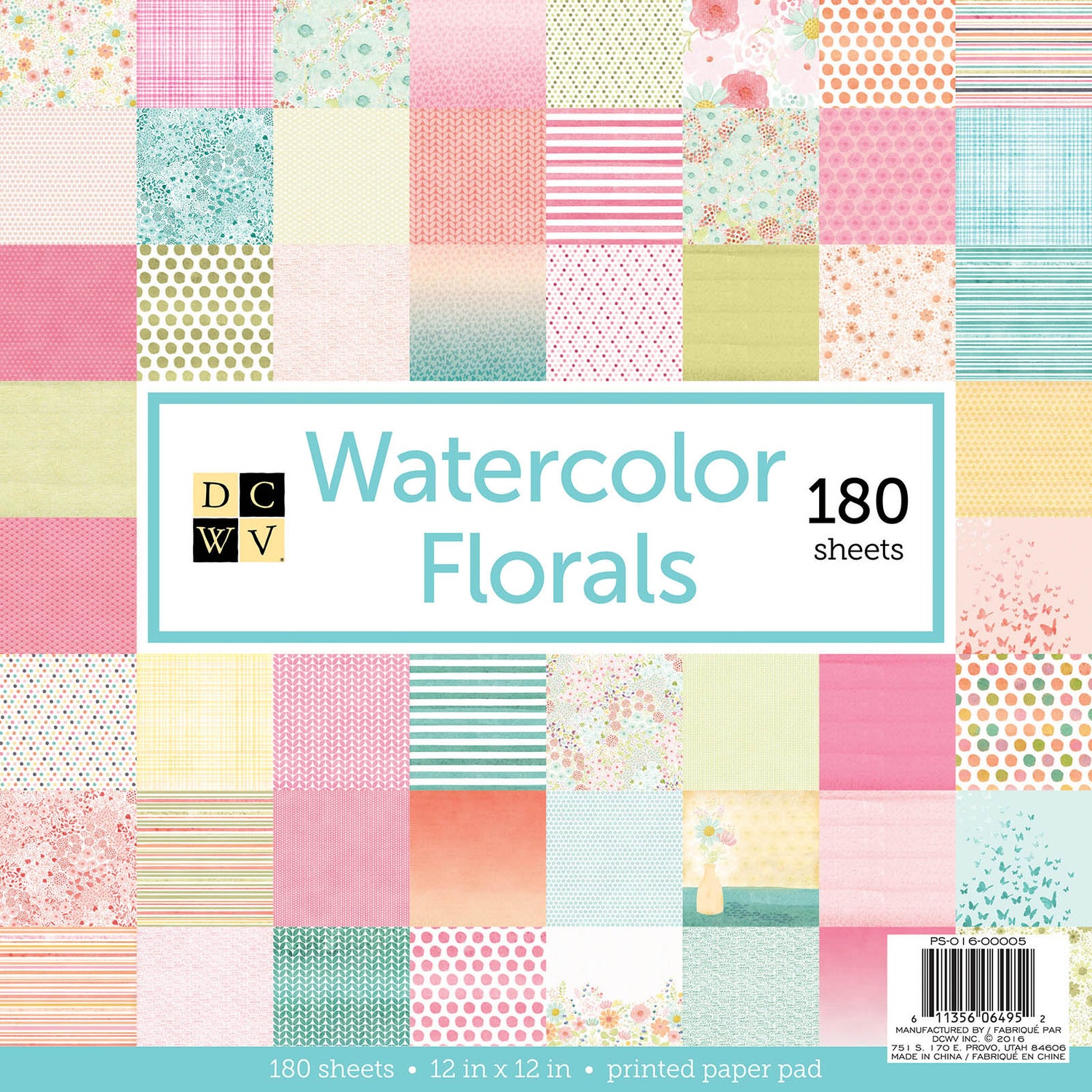 Watercolor Florals Paper Stack / Paquete de Papel Floral Descontinuado DCWV