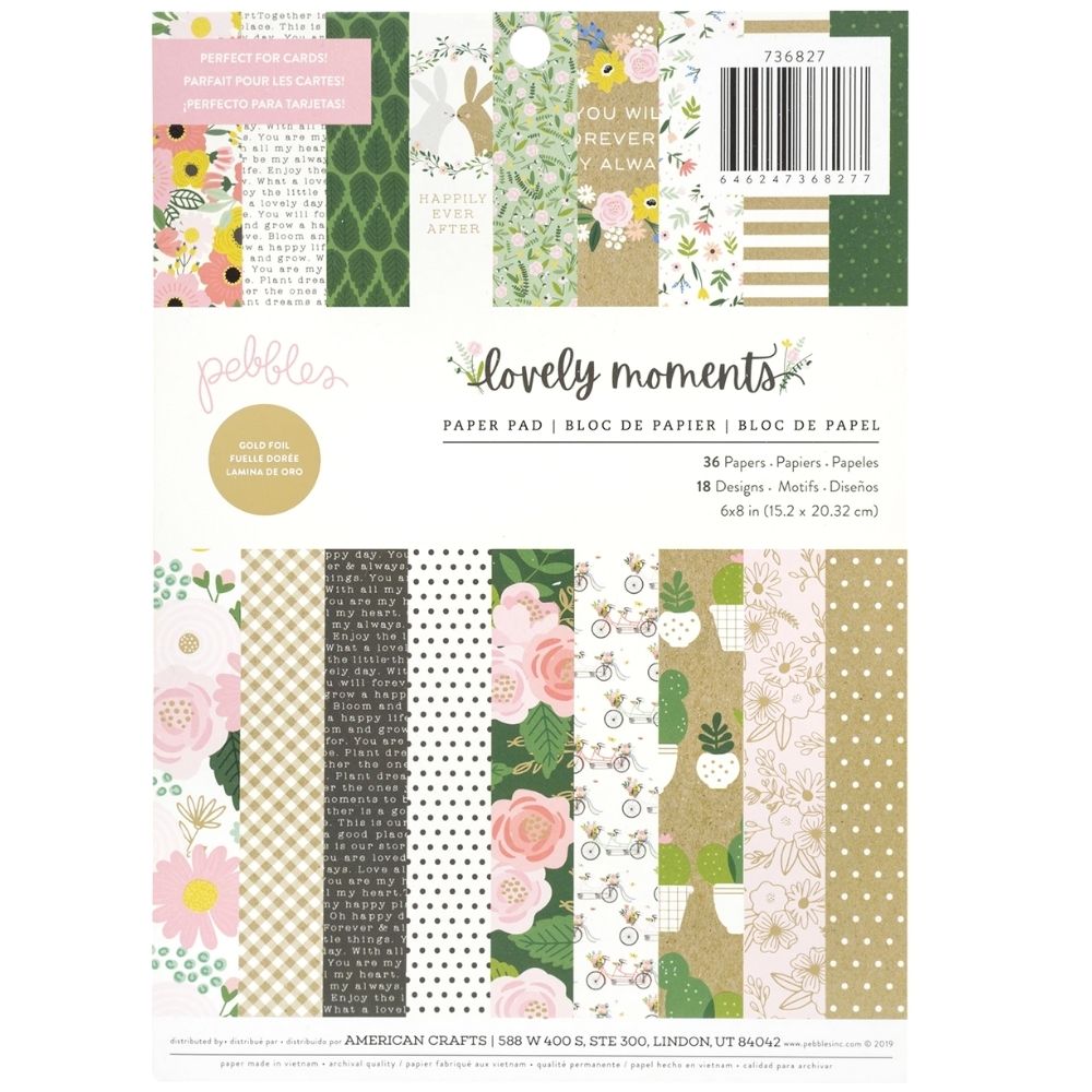 Lovely Moments Paper Pad 6 x 8" / Block de Papel Tiernos Momentos Descontinuado Pebbles