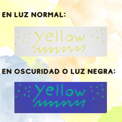Dimensional Fabric Paint Glow in the Dark Yellow / Pintura para Tela que Brilla en la Oscuridad Pintura para Tela Tulip