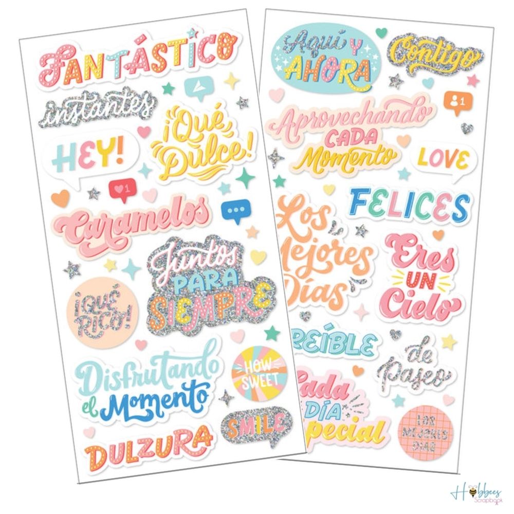 Fantastico Thickers Stickers / Estampas Gruesas de Frases