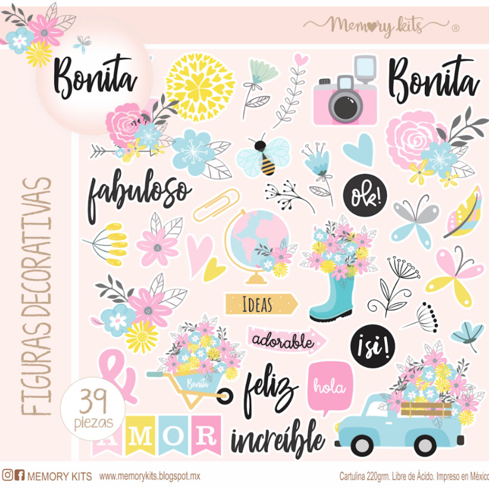Kit de Papel Cartulina Bonita Descontinuado Memory Kits
