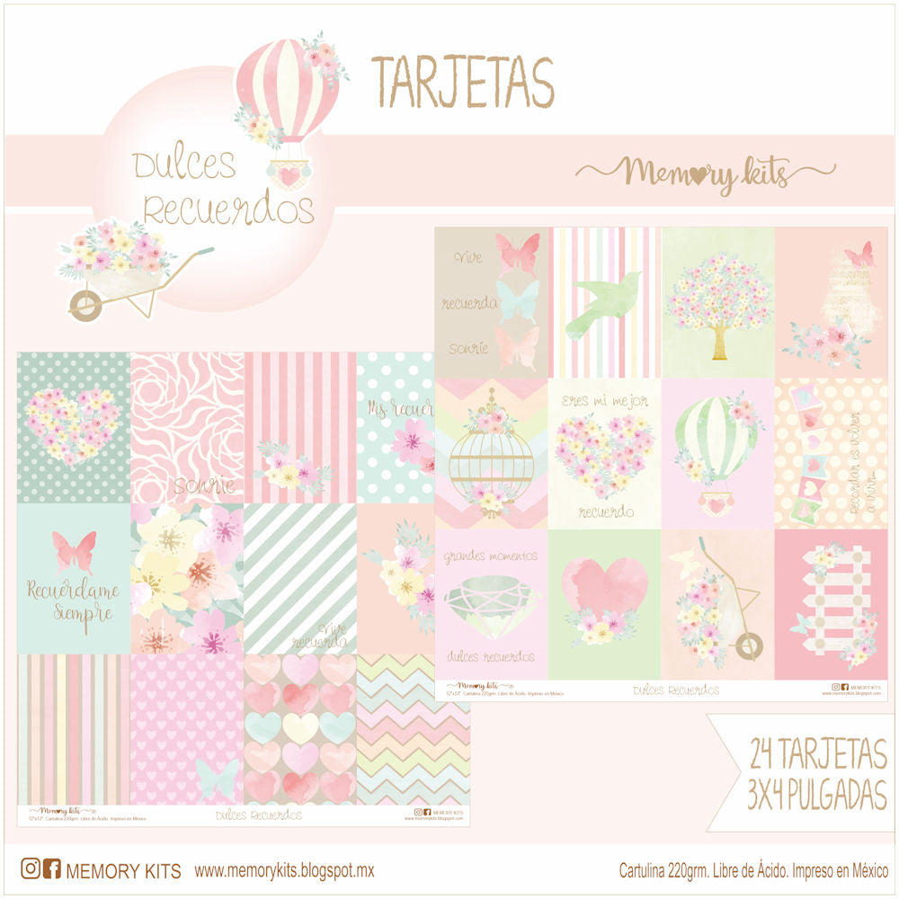 Kit de Papel Cartulina Dulces Recuerdos Descontinuado Memory Kits