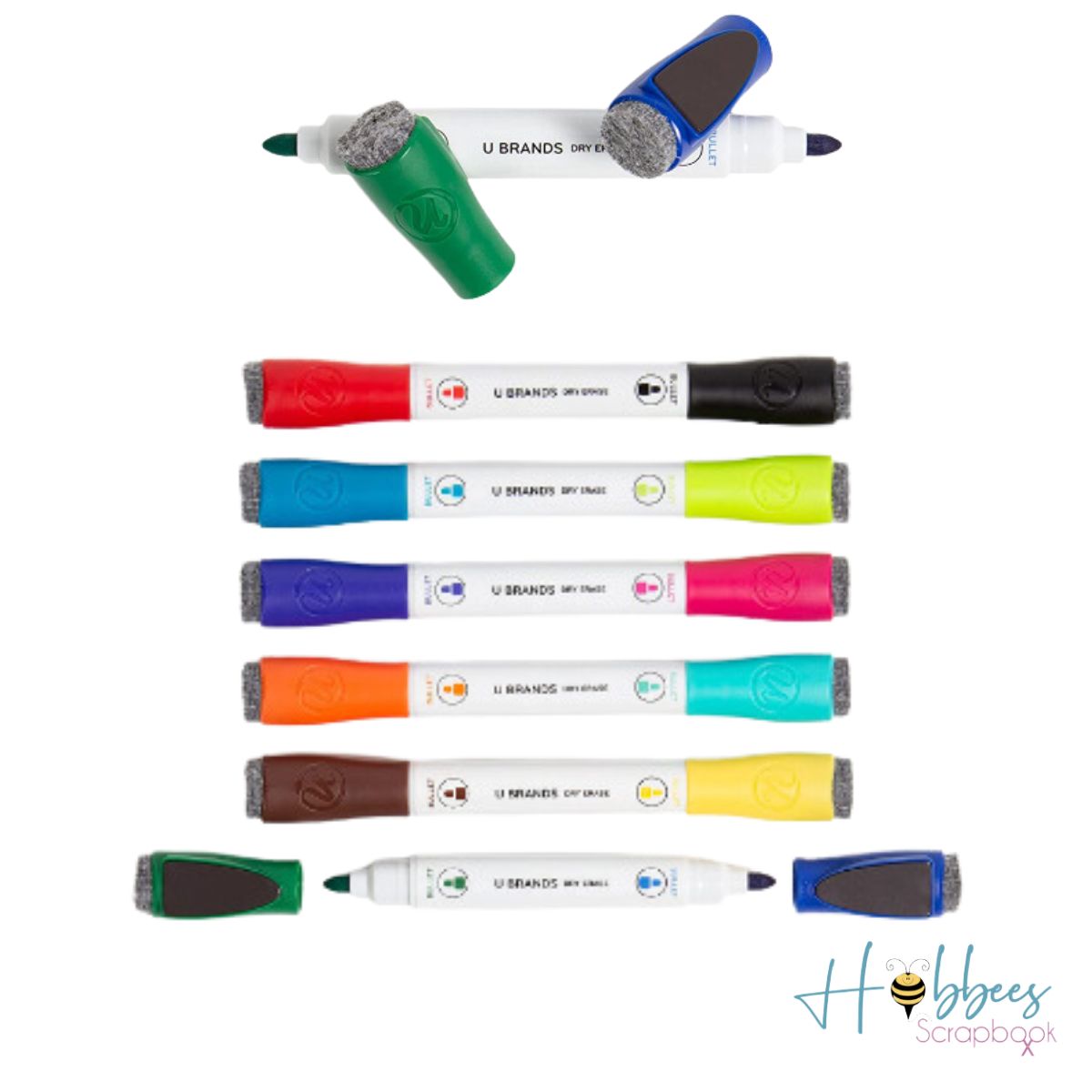 Double-Ended Dry Erase Magnetic Markers / Marcadores Borrables para Pizarrón. Descontinuado U Brands